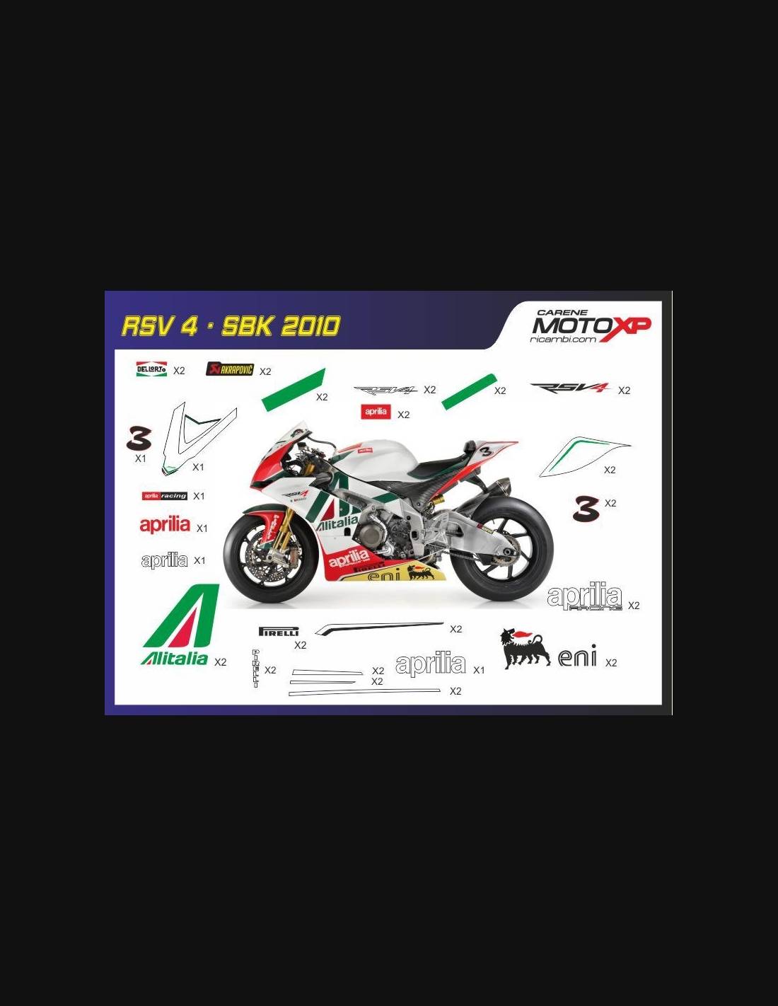 Immagine di Kit Adesivi XP APRILIA RS 125  1998-05