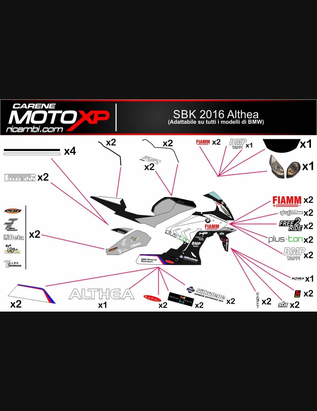 Immagine di Kit Adesivi XP BMW S 1000RR  2009-14