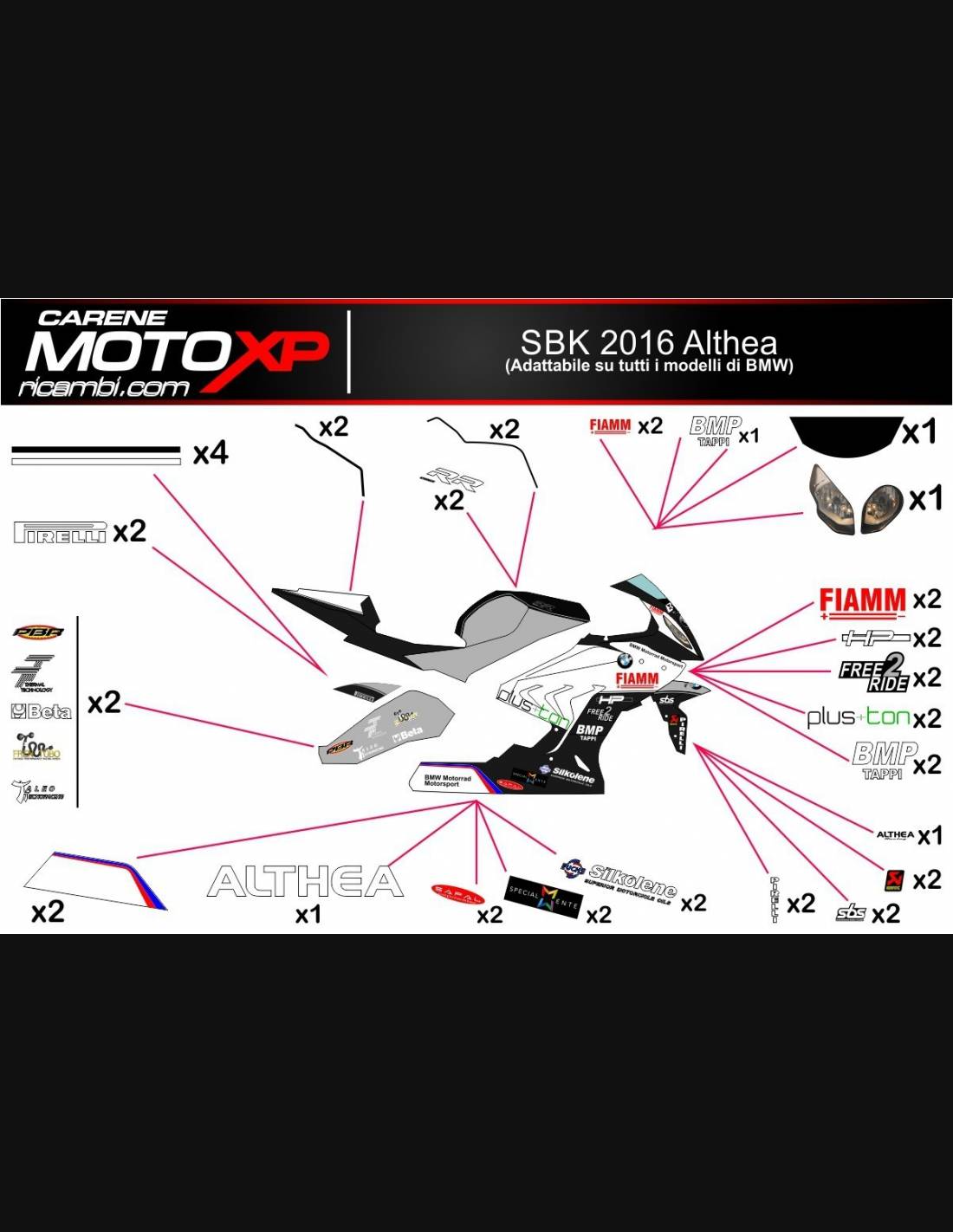 Immagine di Kit Adesivi XP BMW S 1000RR  2015-18