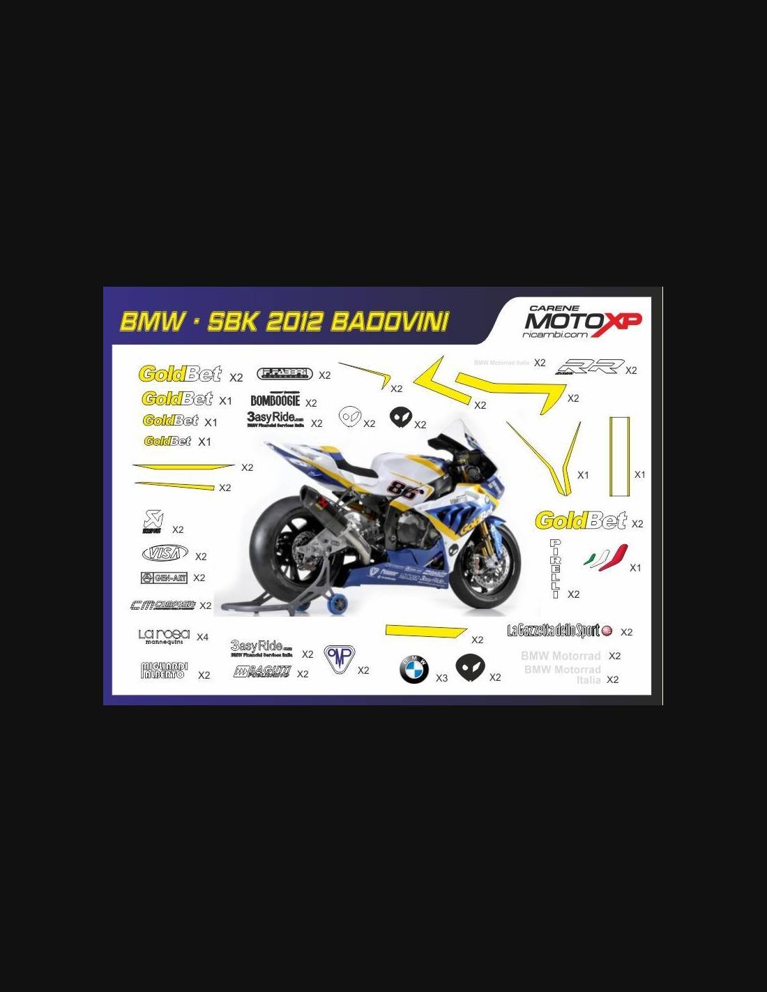 Immagine di Kit Adesivi XP BMW S 1000RR  2015-18