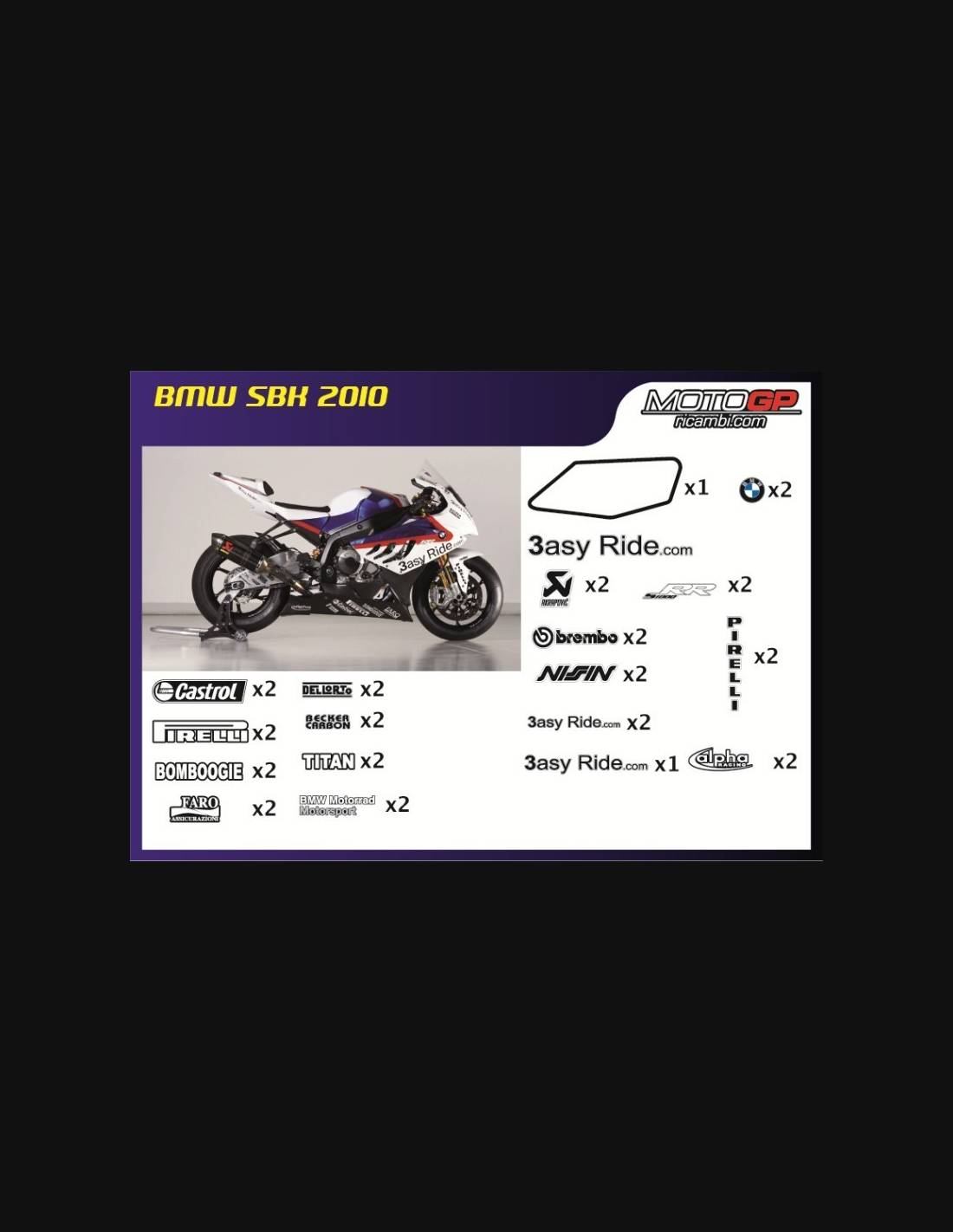 Immagine di Kit Adesivi XP BMW S 1000RR  2015-18