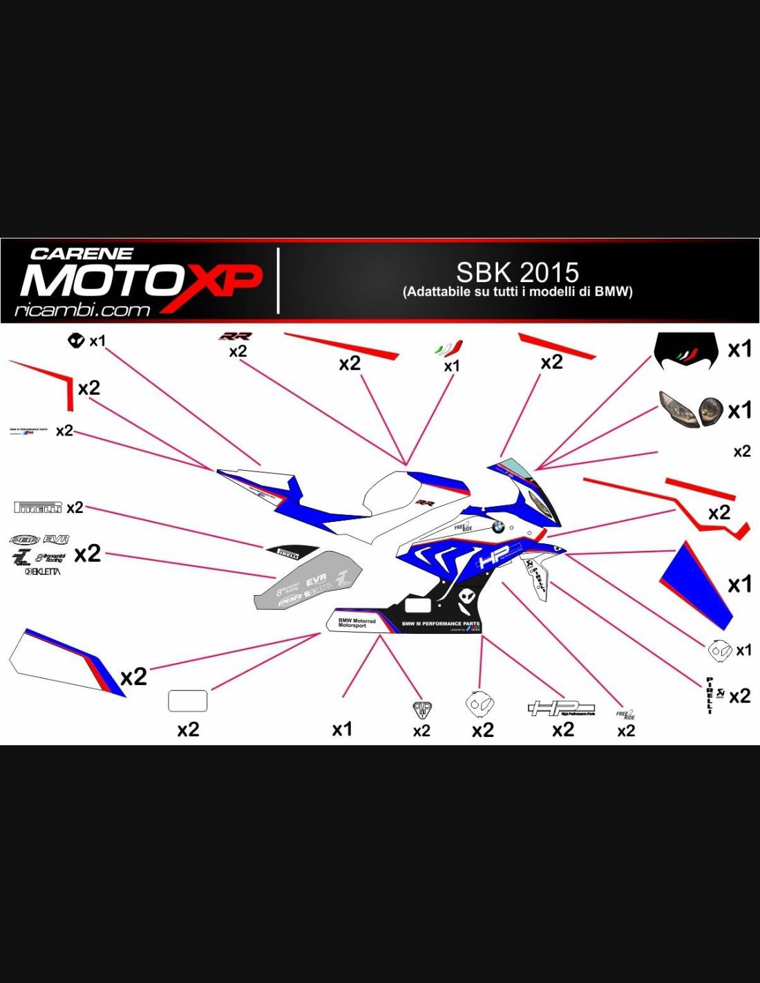 Immagine di Kit Adesivi XP BMW S 1000RR  2019-21