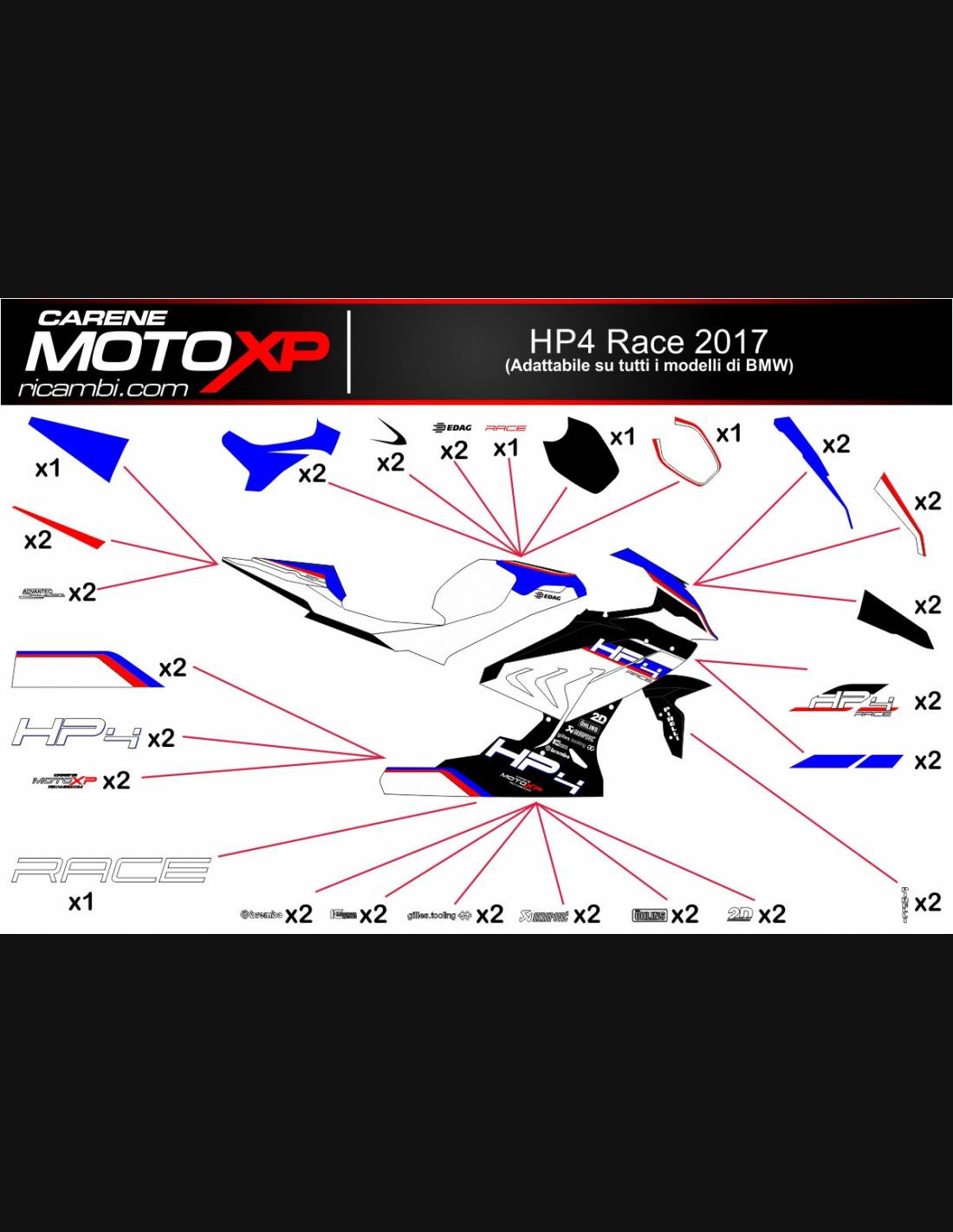 Immagine di Kit Adesivi XP BMW S 1000RR  2019-21